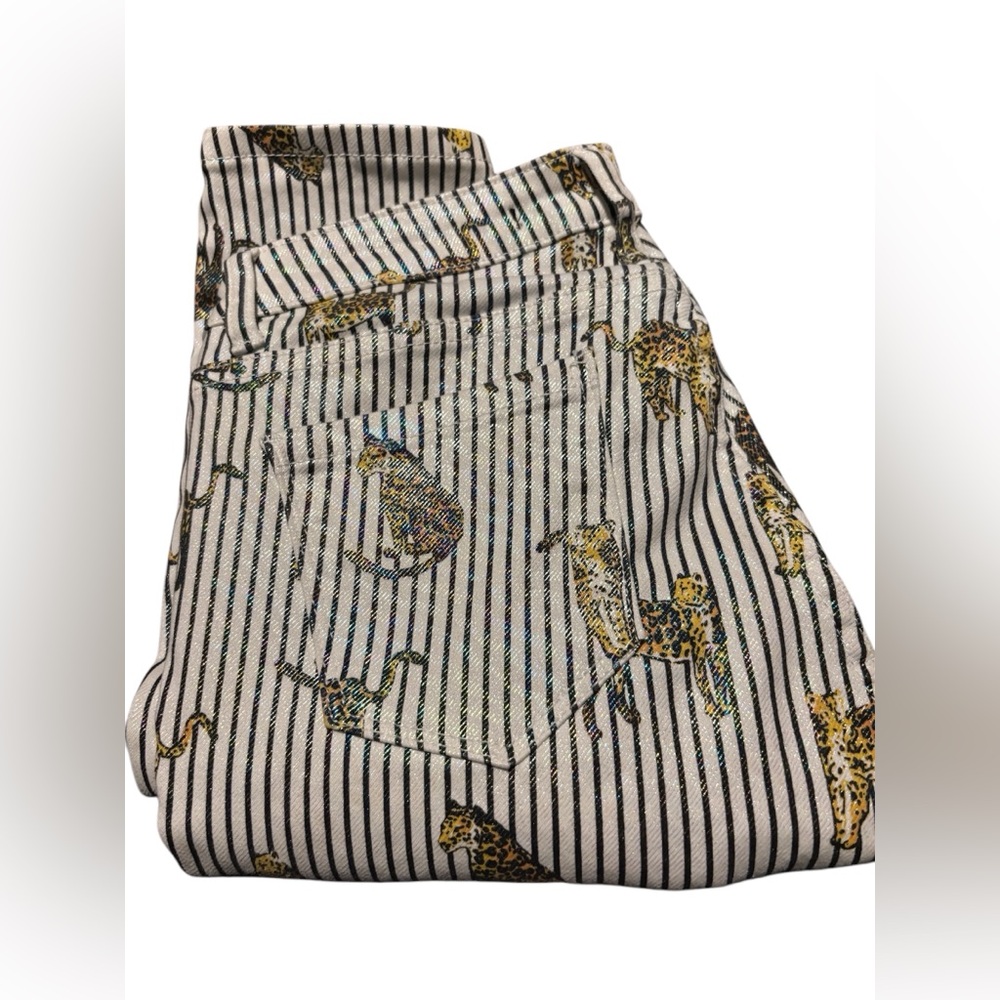 Leopard Print Striped Women's Pants